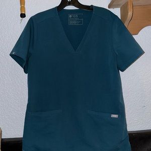 Figs Caribbean Blue Scrub Top